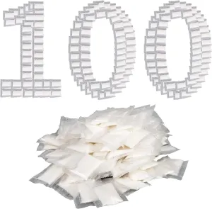 Pack of 100 Super Absorbent Pads Gel for Commode Liners – Gel for Standard Bedside Commode and Bedpan Liners, Liquid Waste Gel Eco for Commode Chairs, Portable & Camping Toilet, Bed pan