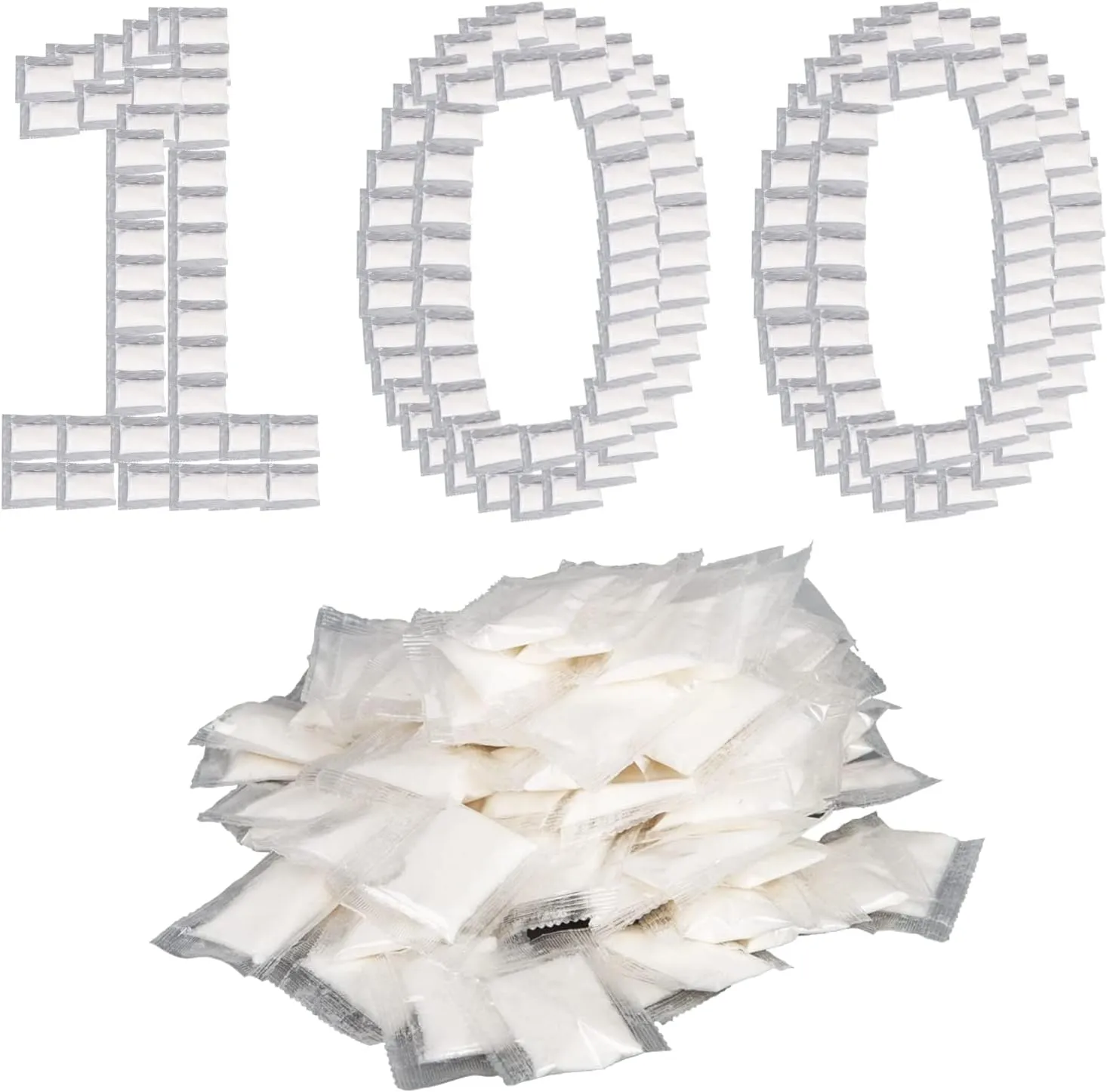 Pack of 100 Super Absorbent Pads Gel for Commode Liners – Gel for Standard Bedside Commode and Bedpan Liners, Liquid Waste Gel Eco for Commode Chairs, Portable & Camping Toilet, Bed pan
