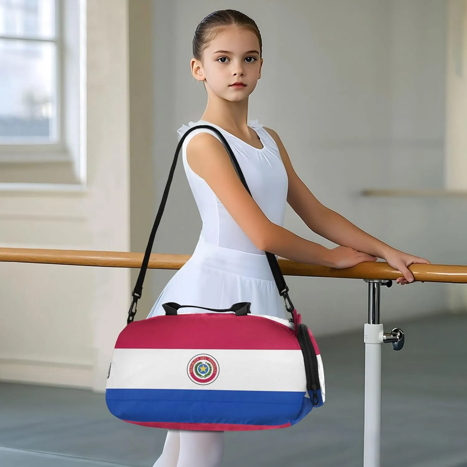 Paraguay Flag Travel Duffle Bags Girls Tote Weekender Overnight Carry on Duffel Bag Boy Kids Gym Duffle