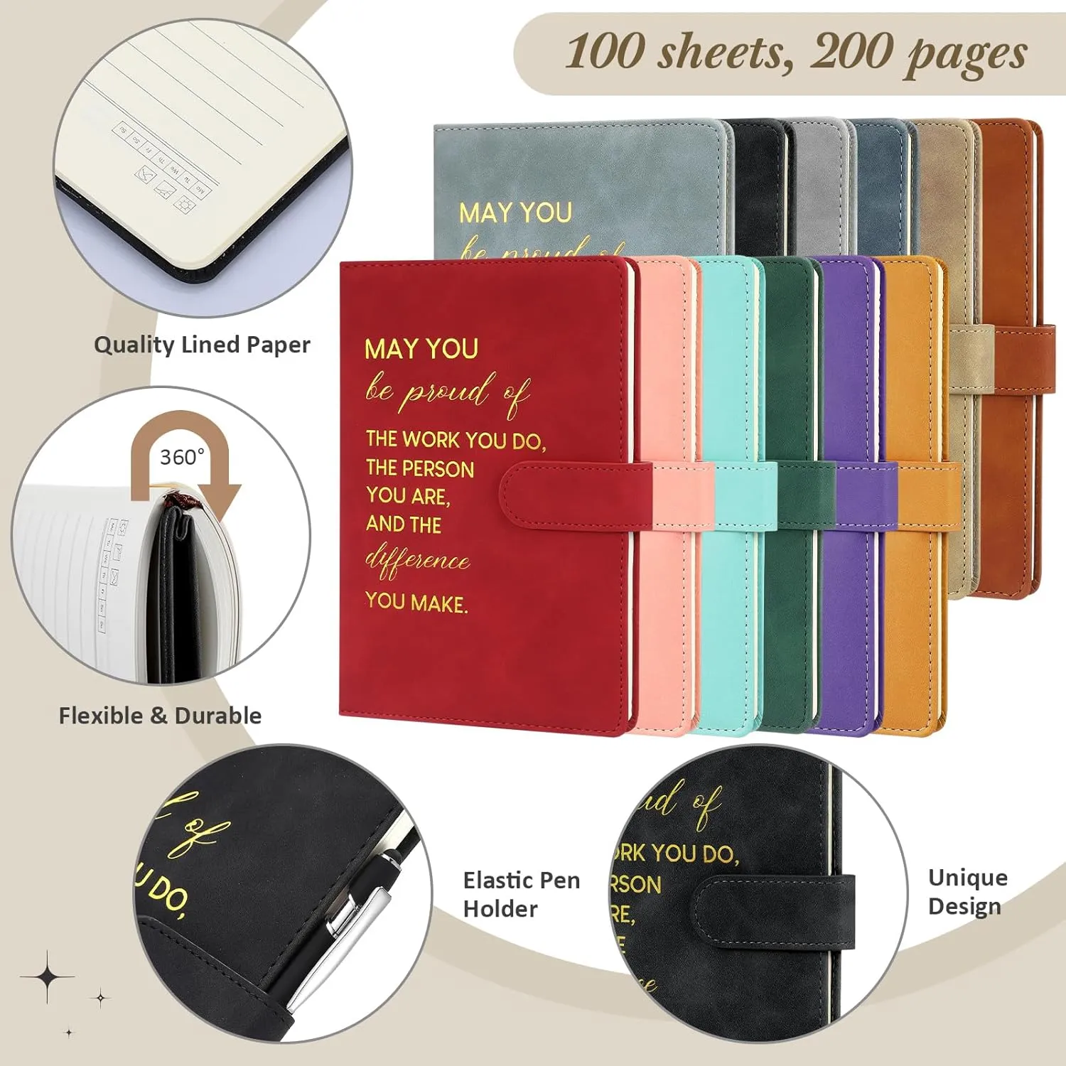 Paterr Employee Team Appreciation Gifts Bulk Thank You Gifts Leather Notebooks Canvas Tote Bags Ballpoint Pens for Employee(Elegant Colors, 12 Sets)