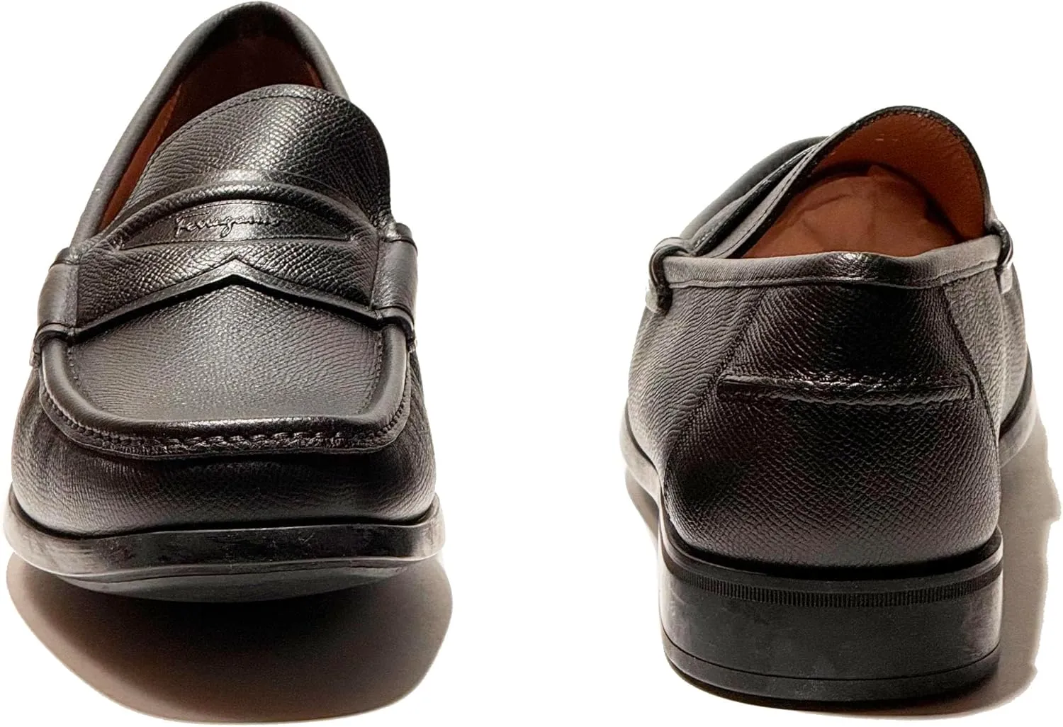 Penny Black Pebbled Leather Dress Men's Loafers Casual(Salvatore