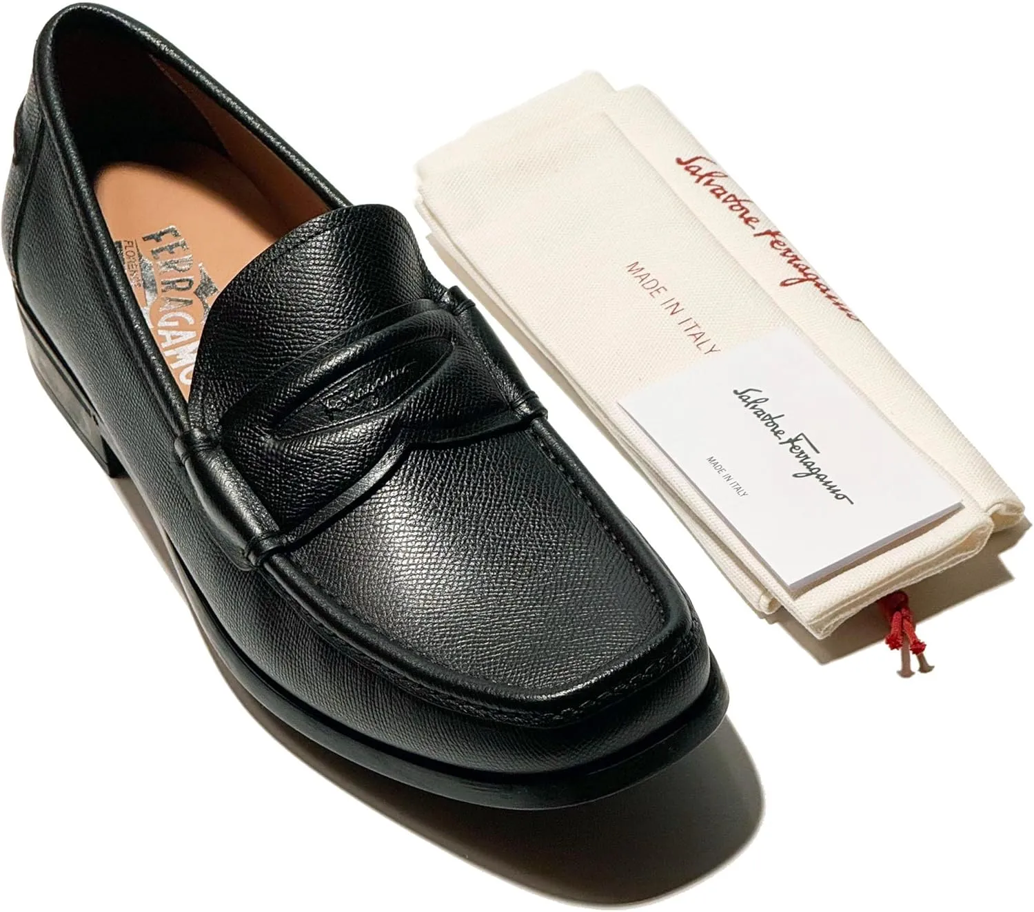 Penny Black Pebbled Leather Dress Men's Loafers Casual(Salvatore