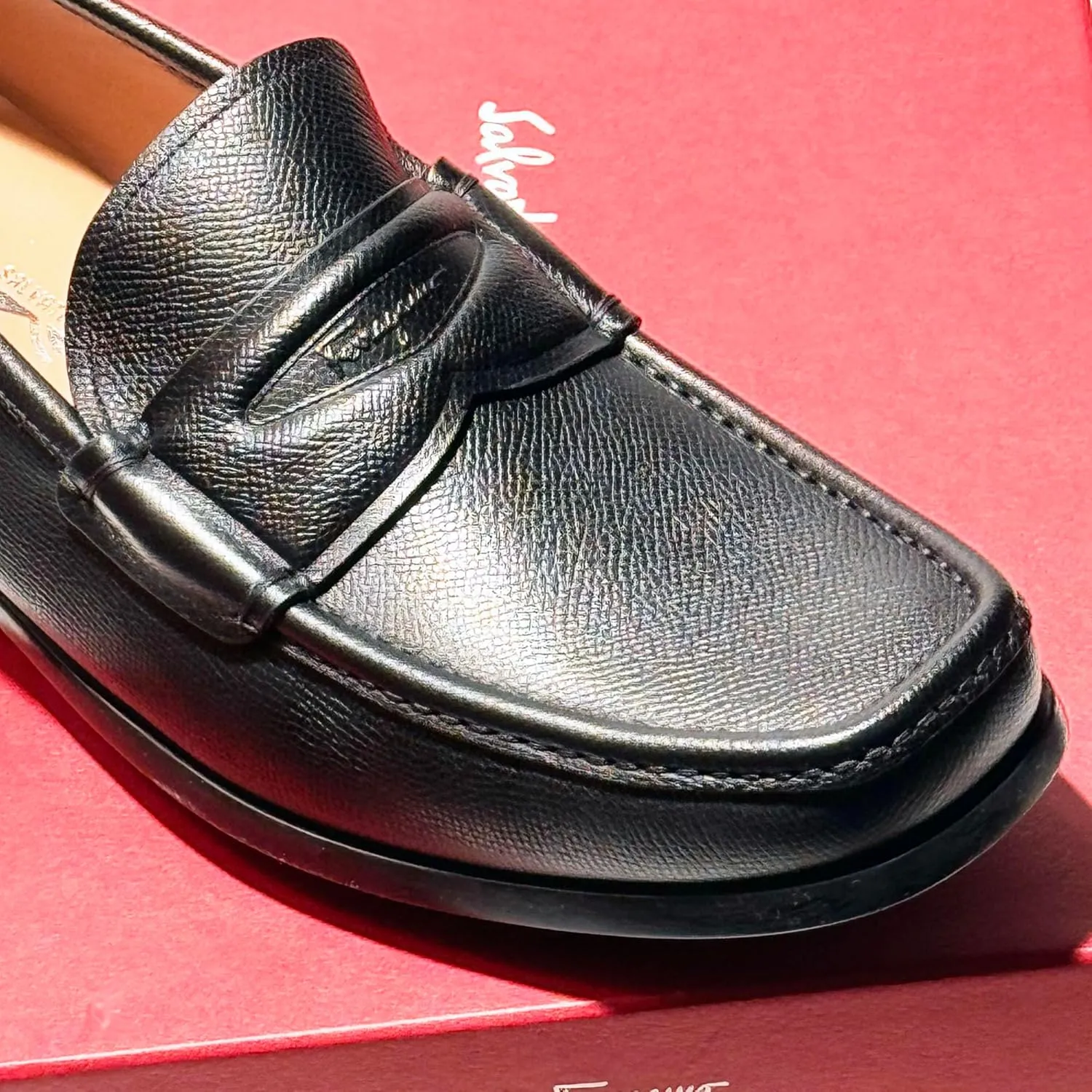 Penny Black Pebbled Leather Dress Men's Loafers Casual(Salvatore