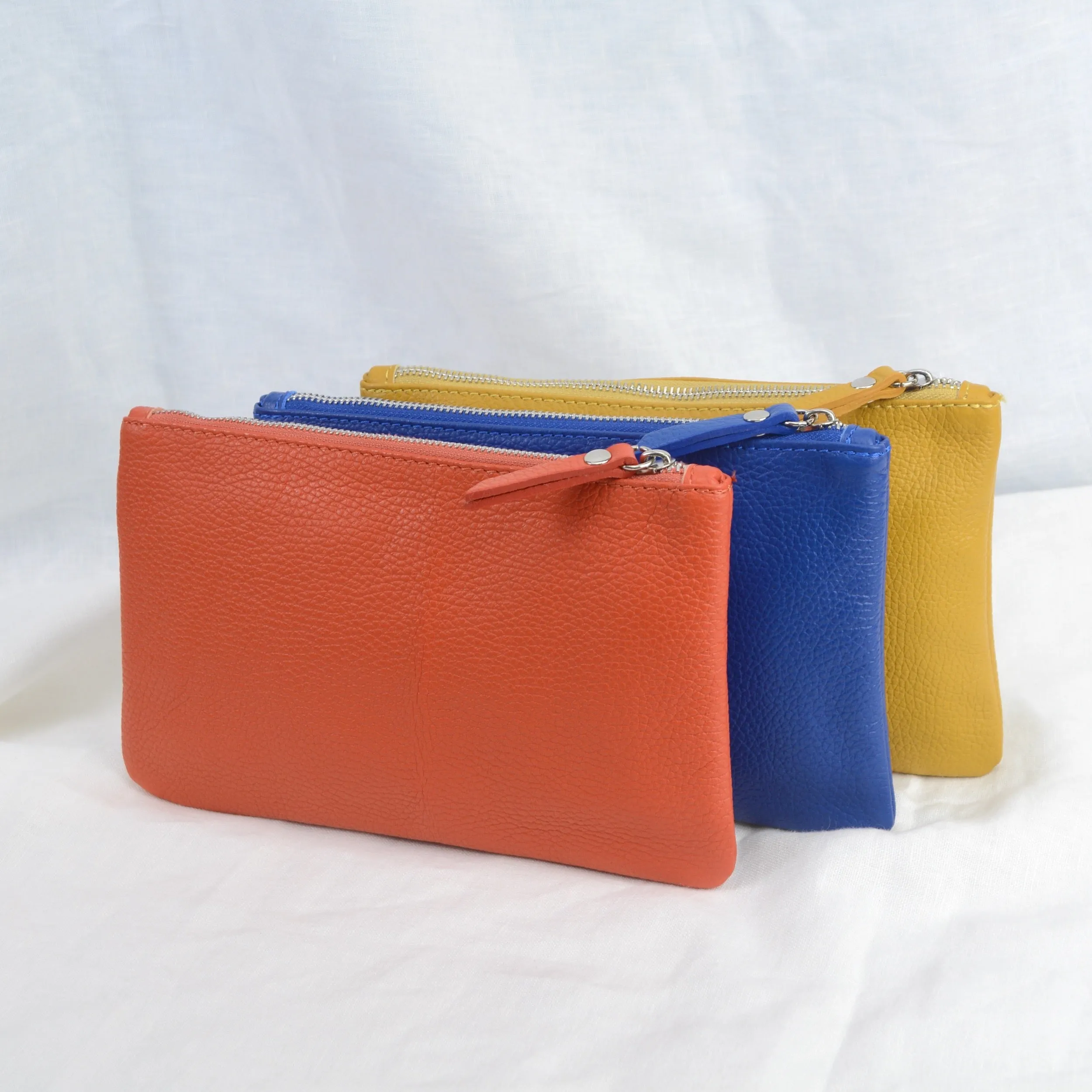 Personalised Monogram Small Leather Clutch Bag
