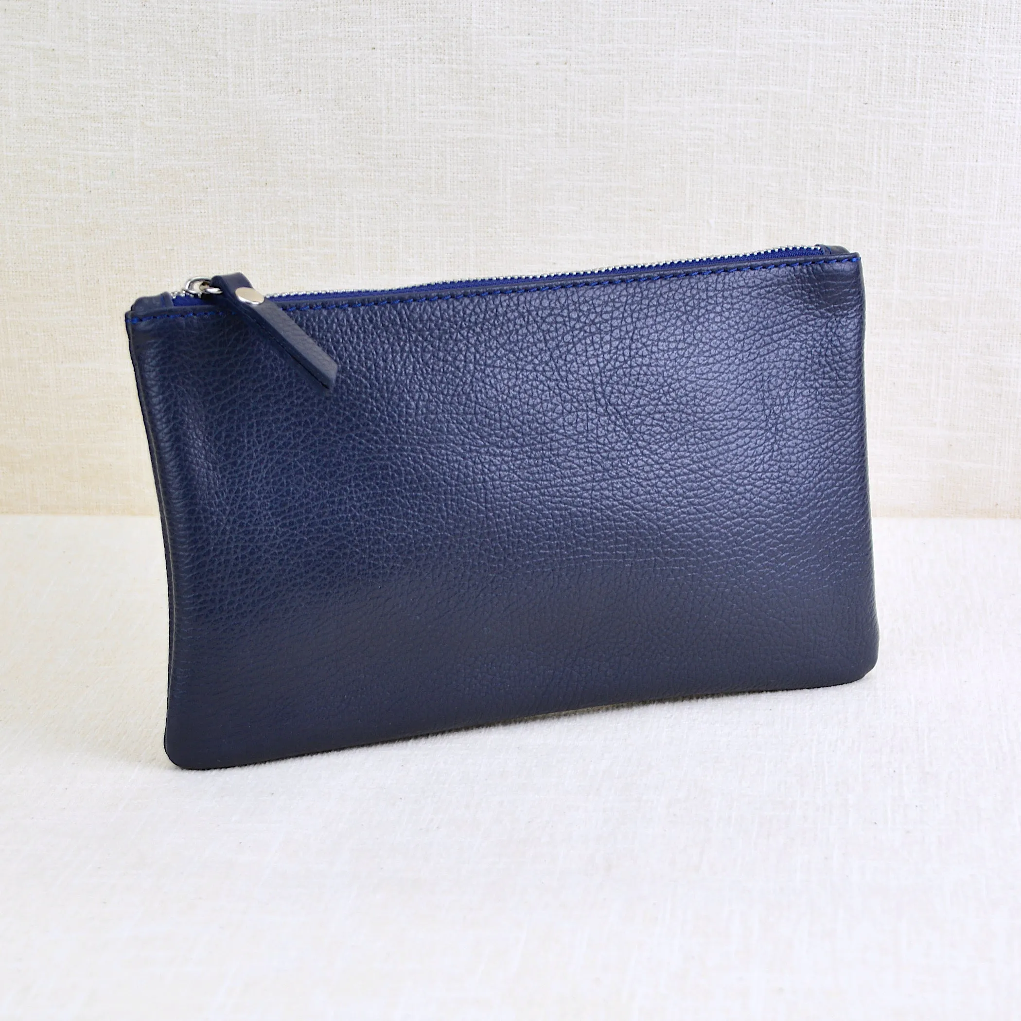 Personalised Monogram Small Leather Clutch Bag