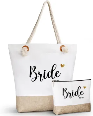 Personalized Canvas Beach Tote Bag, Bride Tote Bag, Inspirational Bridal Shower, Bachelorette Party, Engagement Wedding Gifts, Congratulation Present for New Chapter-And So the Adventure Begins, A