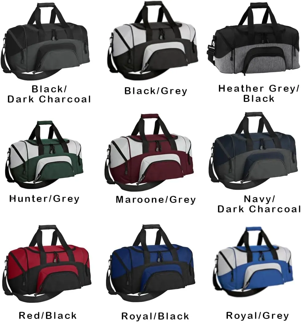Personalized Duffel Bag, Men and Women, Custom Sport Bag with Monogrammed Name, Soccer, Basketball, Baseball, Football, Black/Dark Charcoal