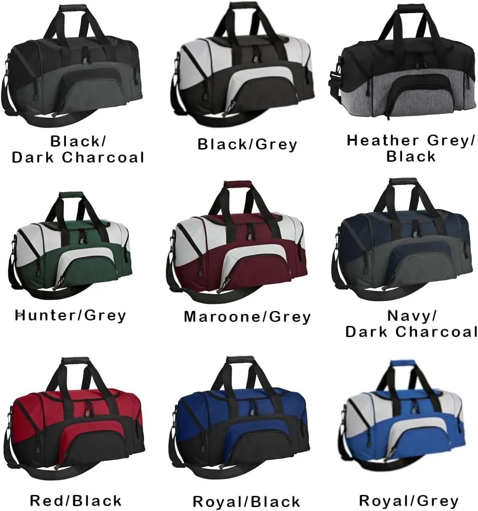 Personalized Duffel Bag, Men and Women, Custom Sport Bag with Monogrammed Name, Soccer, Basketball, Baseball, Football, Heather Grey/Black