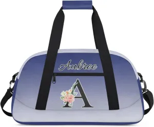 Personalized Initial Duffel Bags, Cusotm Sports Gym Bag Monogrammed Custom Travel Overnight Weekender Bag for Women Men with Name, Cobalt Blue Gradient Custom Gifts