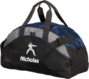 Personalized Karate Duffel Bag, Men and Women, Custom Sport Bag with Monogrammed Name, Navy