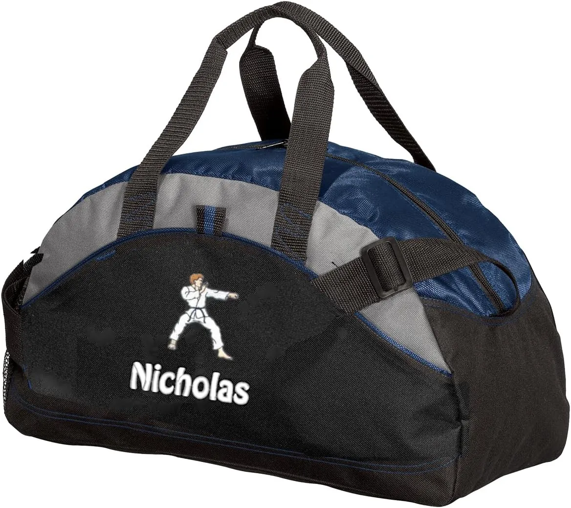 Personalized Karate Duffel Bag, Men and Women, Custom Sport Bag with Monogrammed Name, Navy