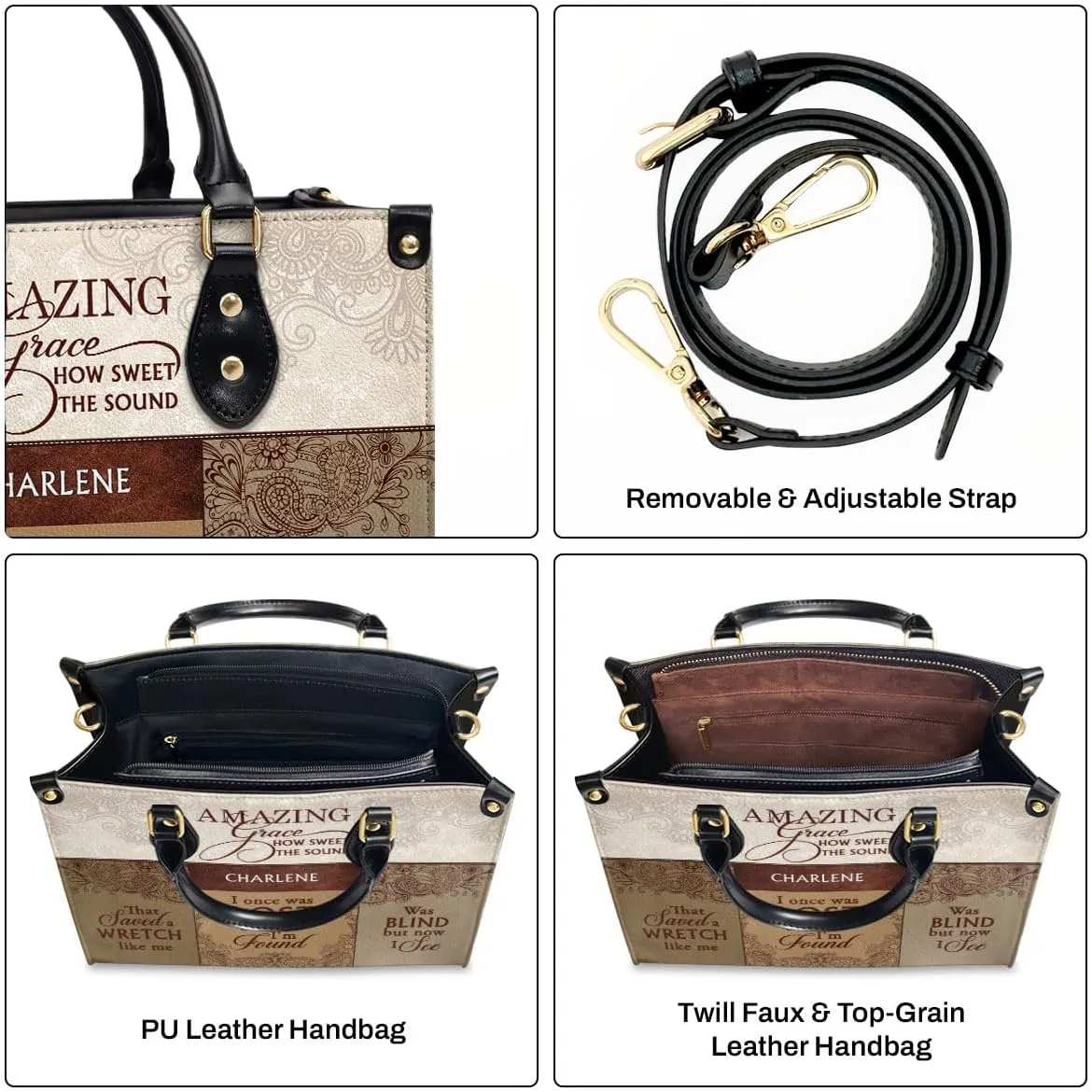Personalized Leather Handbag For African American - Christmas Gifts For Women For Black Women