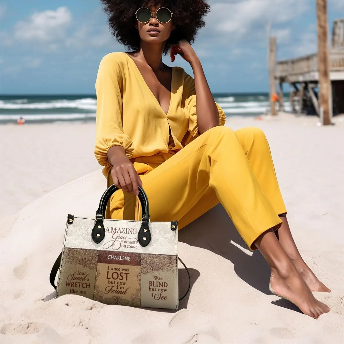 Personalized Leather Handbag For African American - Christmas Gifts For Women For Black Women