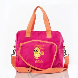 Personalized Pickleball Chick Bag Hot Pink