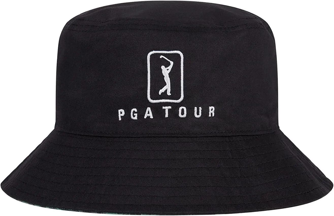 PGA TOUR Men's Reversible Camo Golf Bucket Hat, Sun Protection, Lightweight and Durable (One Size)