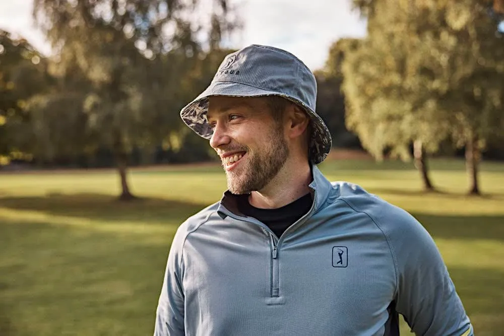 PGA TOUR Men's Reversible Camo Golf Bucket Hat, Sun Protection, Lightweight and Durable (One Size)