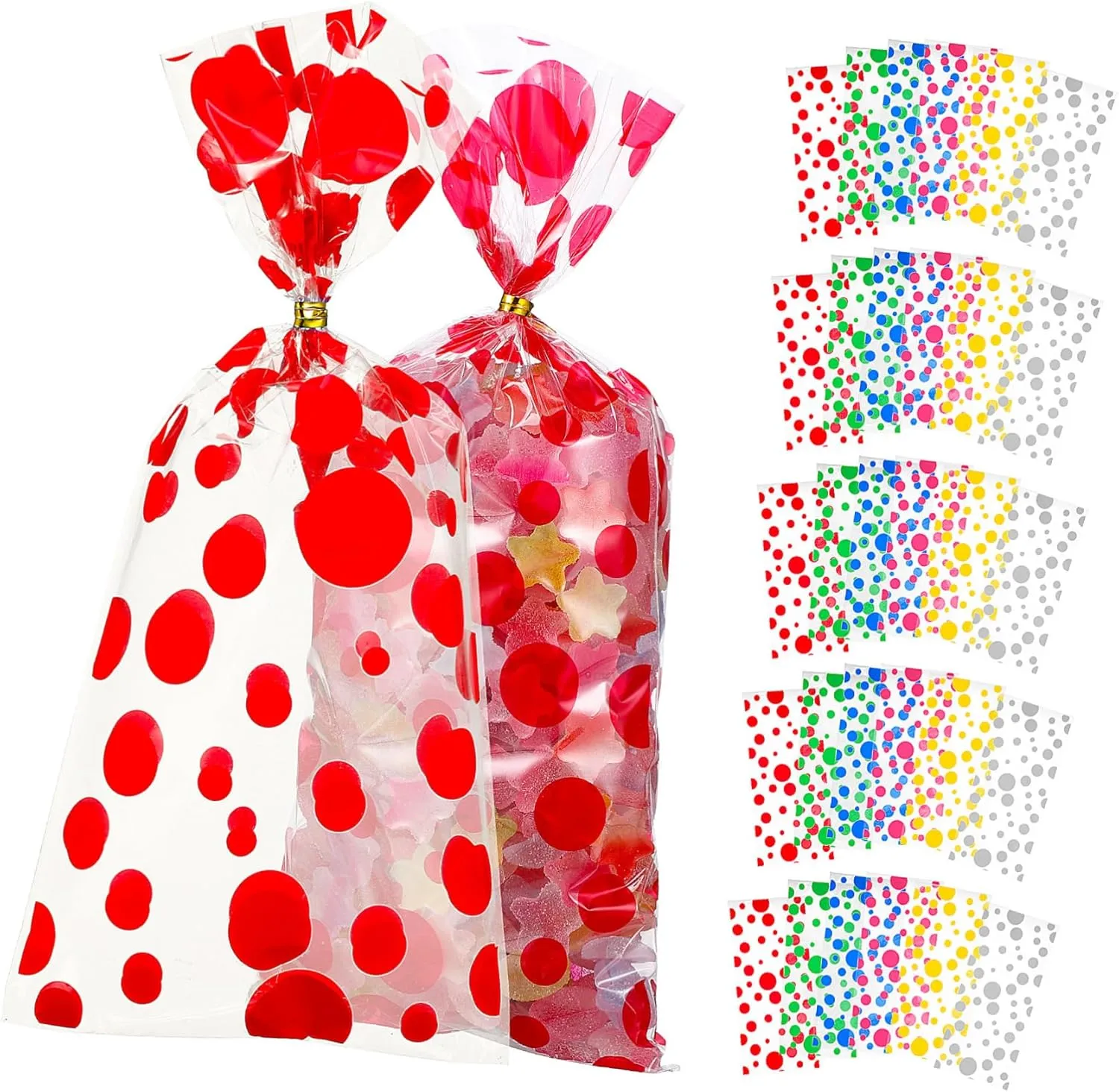 PLAFOPE Elegant Cellophane Treat Bags 100 Favor Bags Versatile Snack Containers for Events