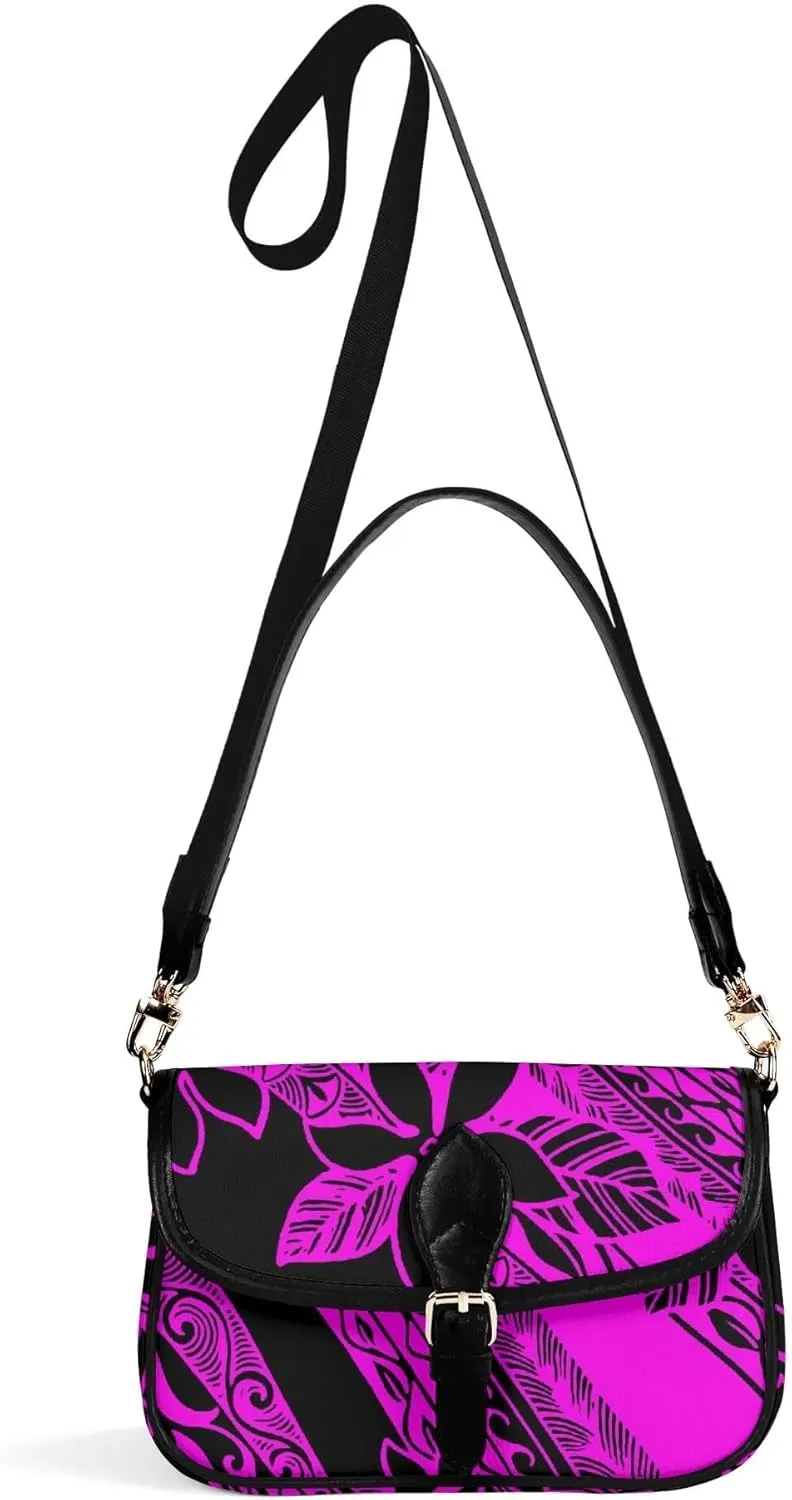 Polynesian Custom Women'S Crossbody Small Square Bag Samoa Hawaiian Tribal Design Floral Print Custom Crossbody Bag