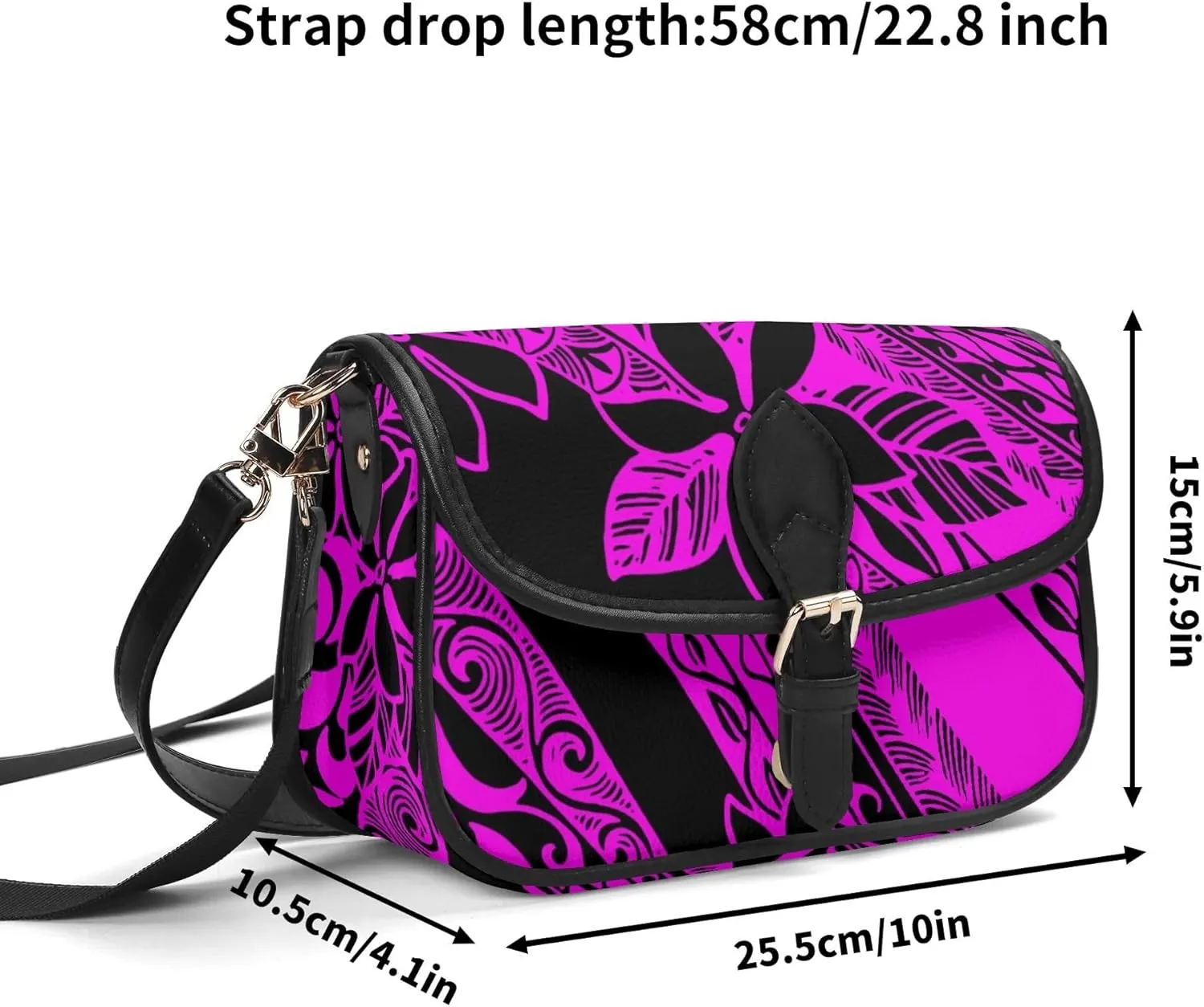 Polynesian Custom Women'S Crossbody Small Square Bag Samoa Hawaiian Tribal Design Floral Print Custom Crossbody Bag