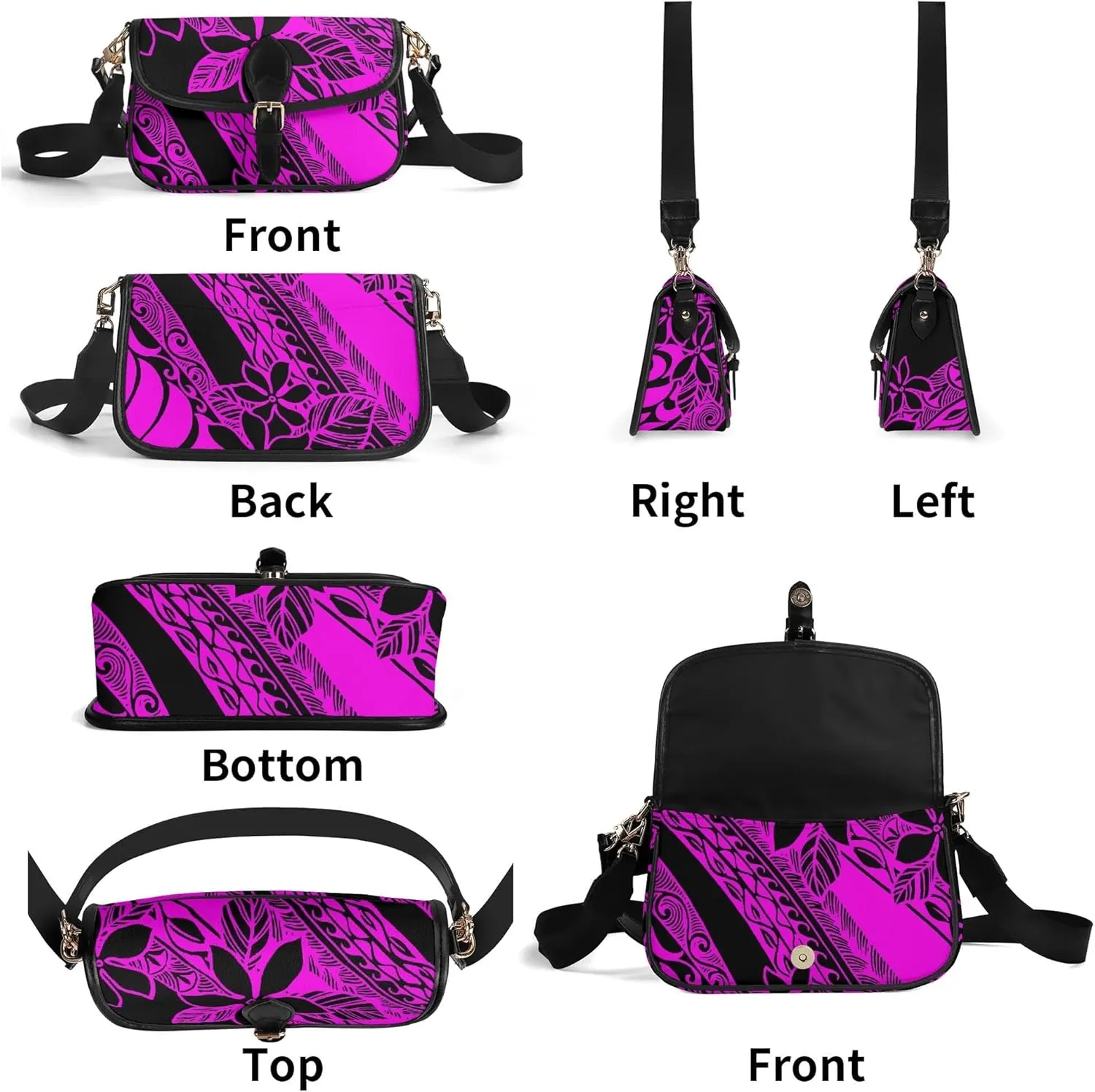 Polynesian Custom Women'S Crossbody Small Square Bag Samoa Hawaiian Tribal Design Floral Print Custom Crossbody Bag
