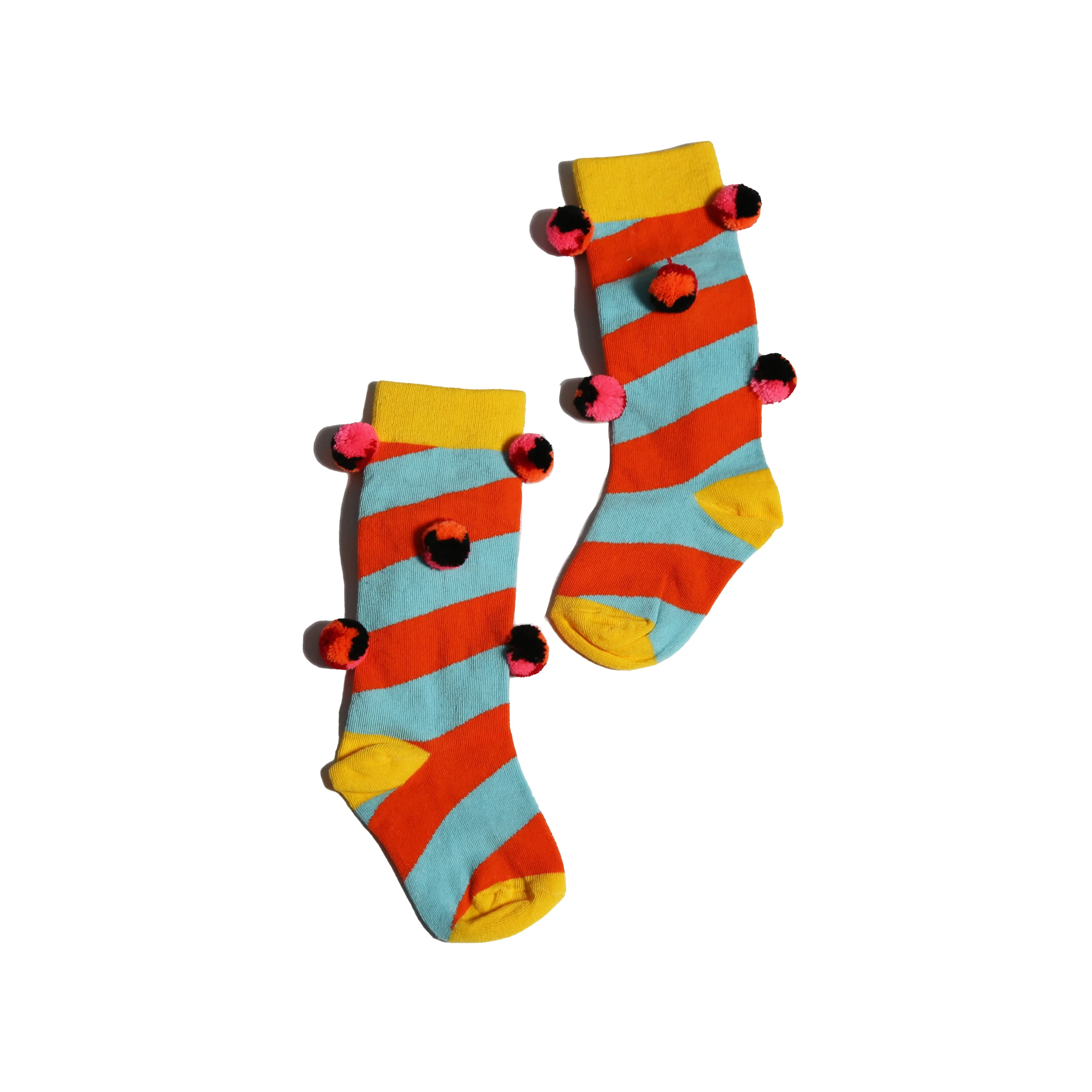 POM POM COLOR BLOCK SOCKS