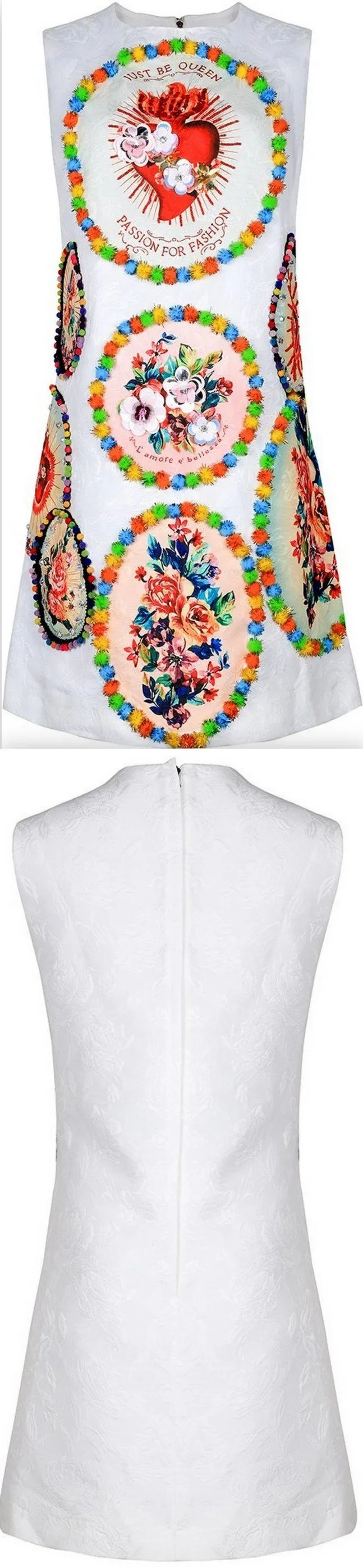 Pom Pom Embellished Mini Dress