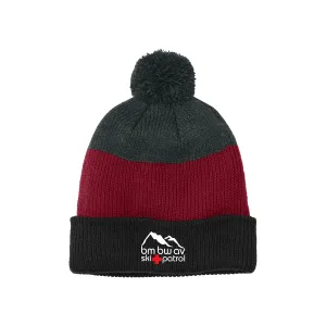 Port Authority - Cozy Striped Pom Beanie. C979.