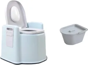 Portable Toilet Portable Toilet,Household Toilets for Elderly Pregnant Women,with Storage Box,Lightweight Camping Toilet (Color : Cyan, Size : Style 1) (Cyan Style 1)