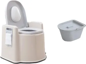 Portable Toilet Portable Toilet,Household Toilets for Elderly Pregnant Women,with Storage Box,Lightweight Camping Toilet (Color : Cyan, Size : Style 1) (Khaki Style 1)