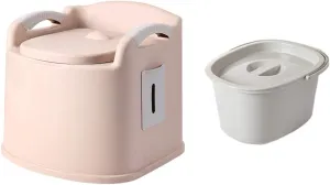 Portable Toilet Simple Mobile Toilet, Household Squatting Chair for Elderly and Pregnant Women, Portable Camping Toilet with Armrests (Color :, Size : Style 2) (Style 1)