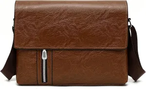 PORT&LOTUS Messenger Bags for Men - Small PU Leather Crossbody Bags