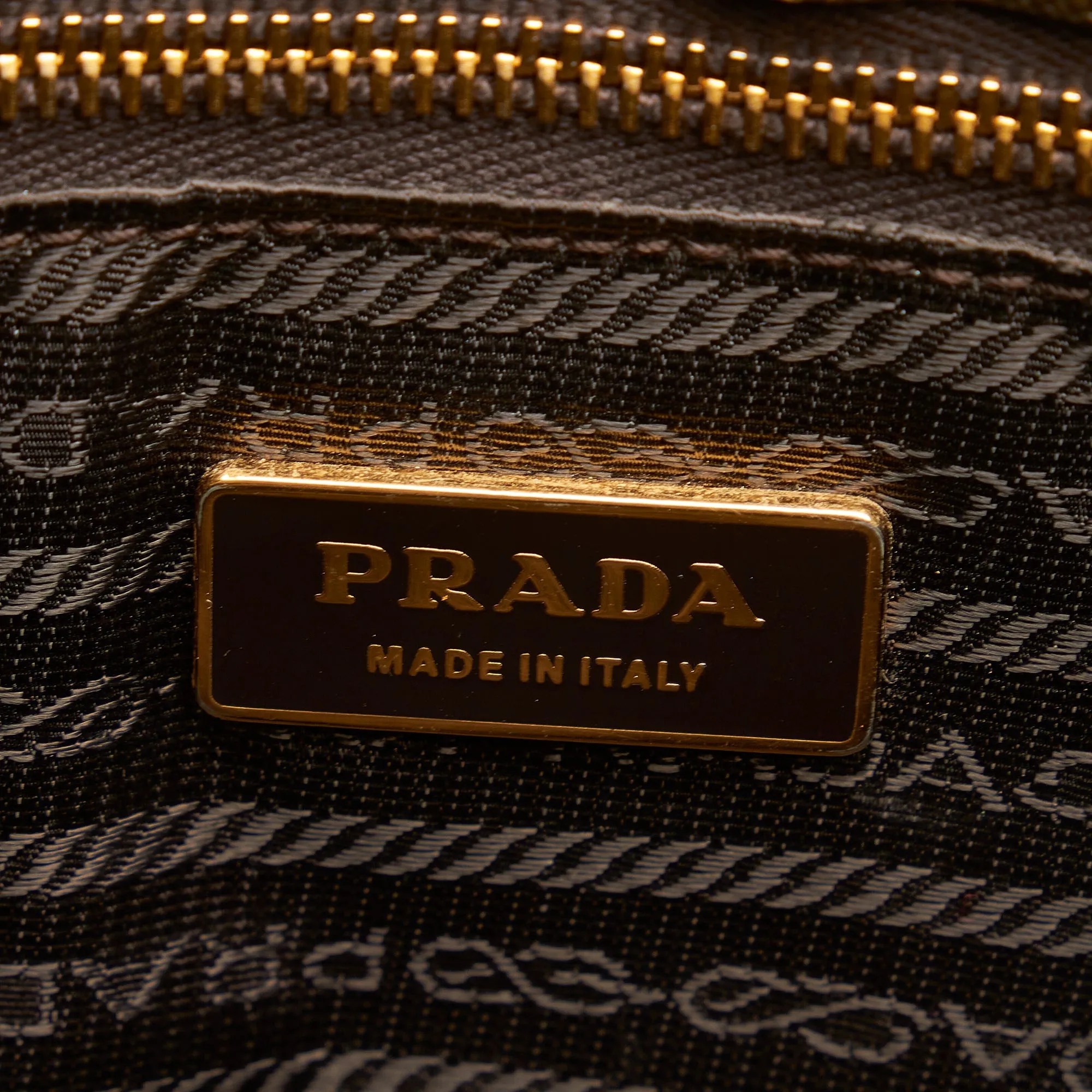 Prada Handbag Beige Saffiano Trimmed Canvas