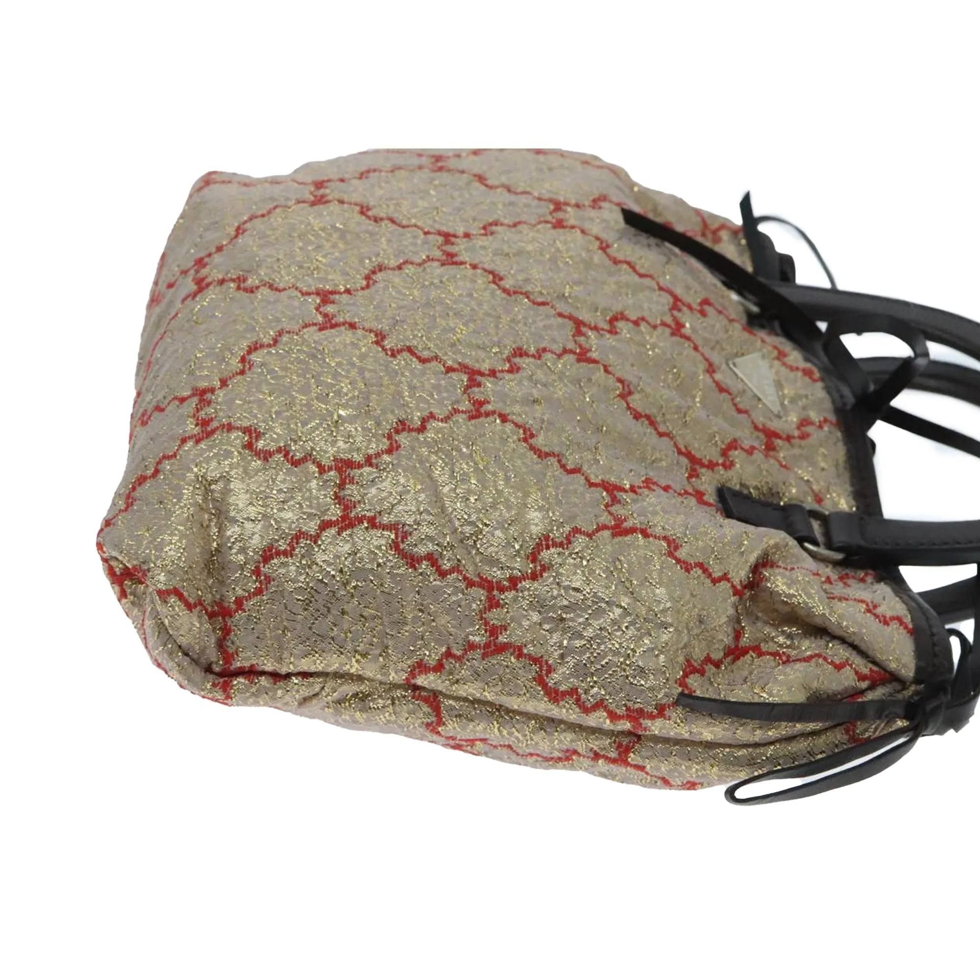 Prada Metallic Canvas Handbag