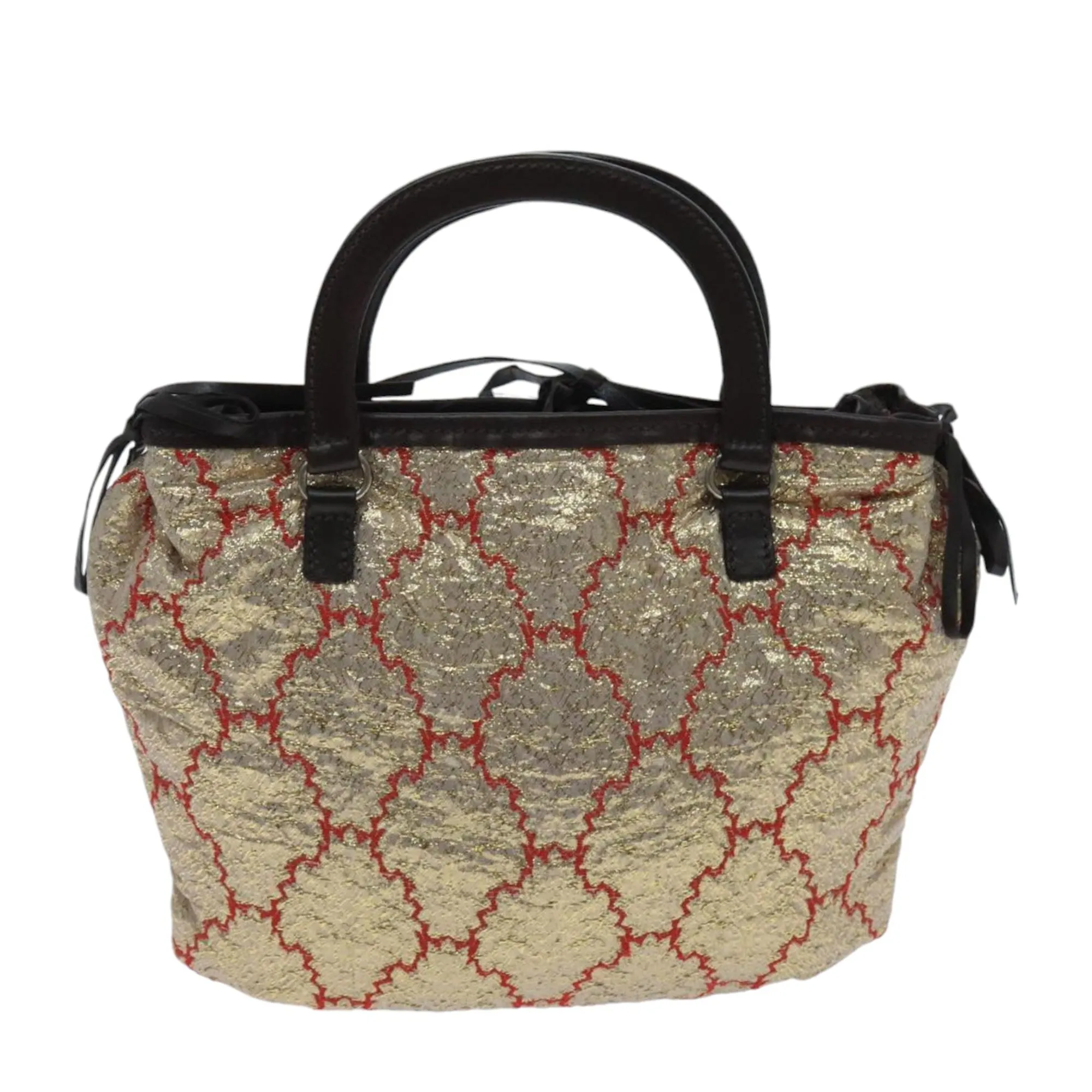 Prada Metallic Canvas Handbag
