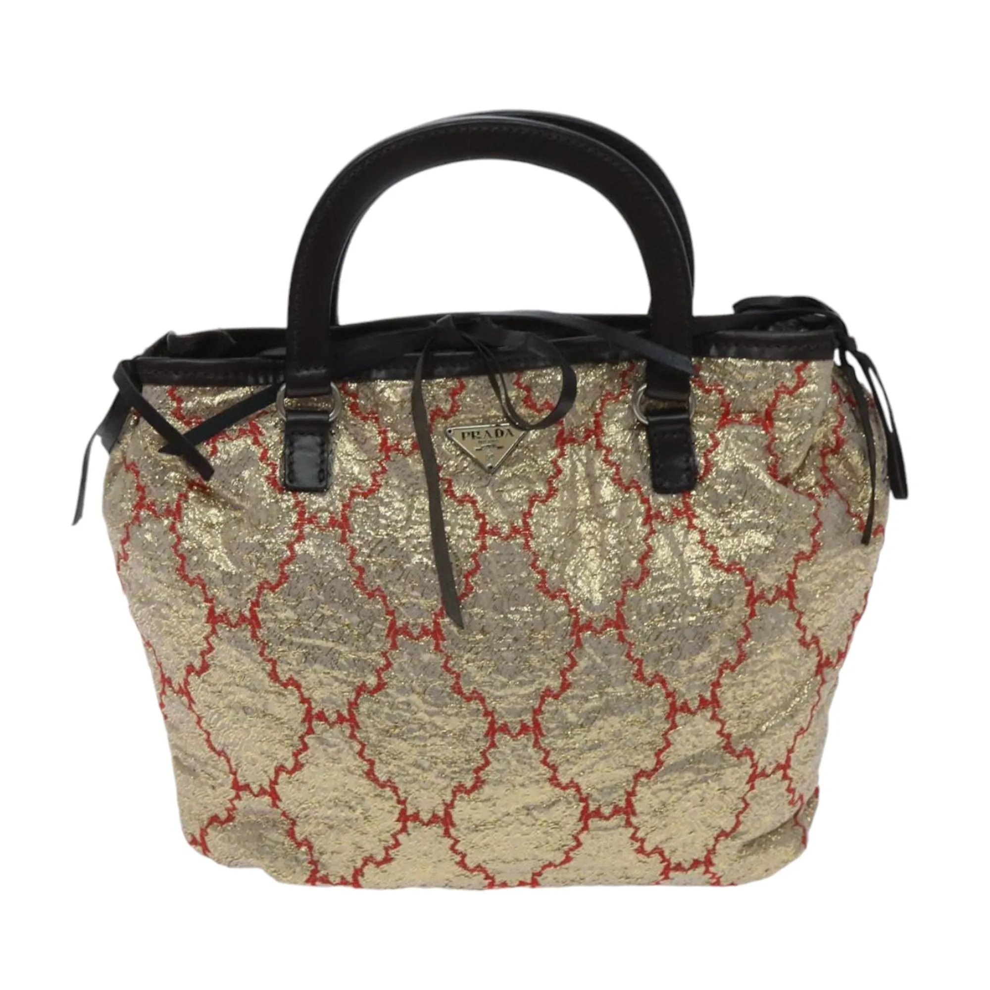 Prada Metallic Canvas Handbag