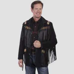 Premium Black Suede Fringe Jacket For Modern Style