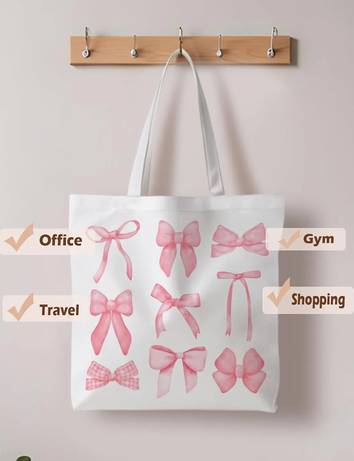 Preppy Tote Bag, Coquette Tote Bag, Preppy Stuff, Reusable Grocery Bags Shopping Bags