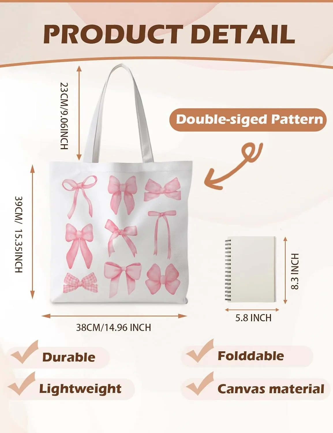 Preppy Tote Bag, Coquette Tote Bag, Preppy Stuff, Reusable Grocery Bags Shopping Bags