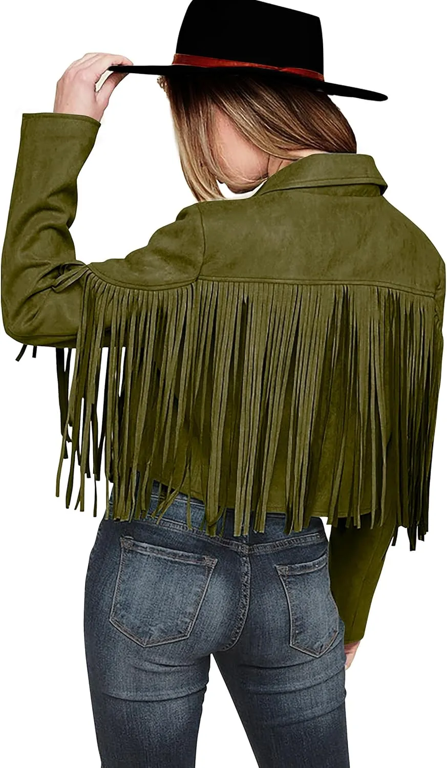 PRETTYGARDEN Women's Faux Suede Leather Jackets Tassel Motorcycle Cropped Coats 2025 Fashion Clothes