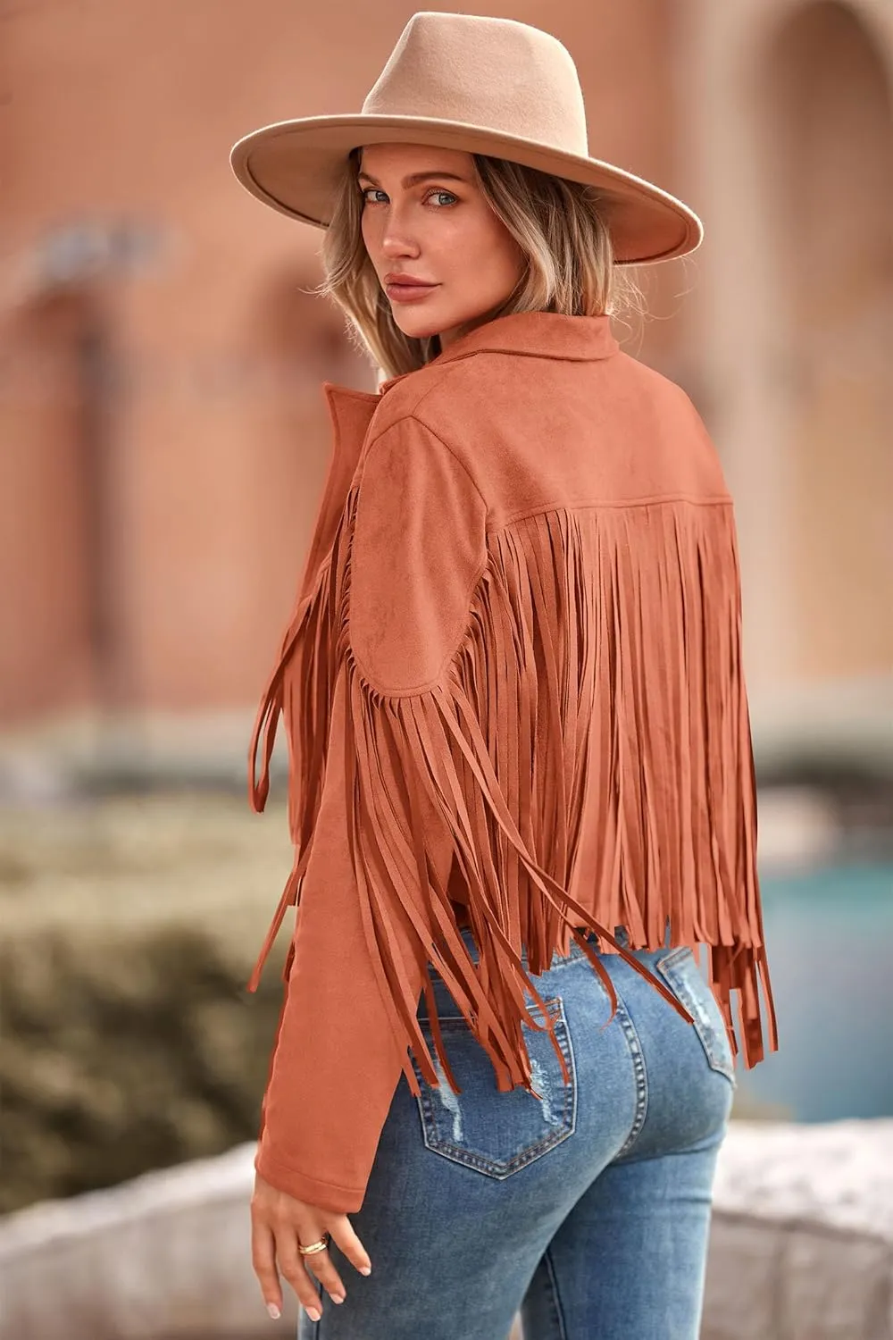 PRETTYGARDEN Women's Faux Suede Leather Jackets Tassel Motorcycle Cropped Coats 2025 Fashion Clothes