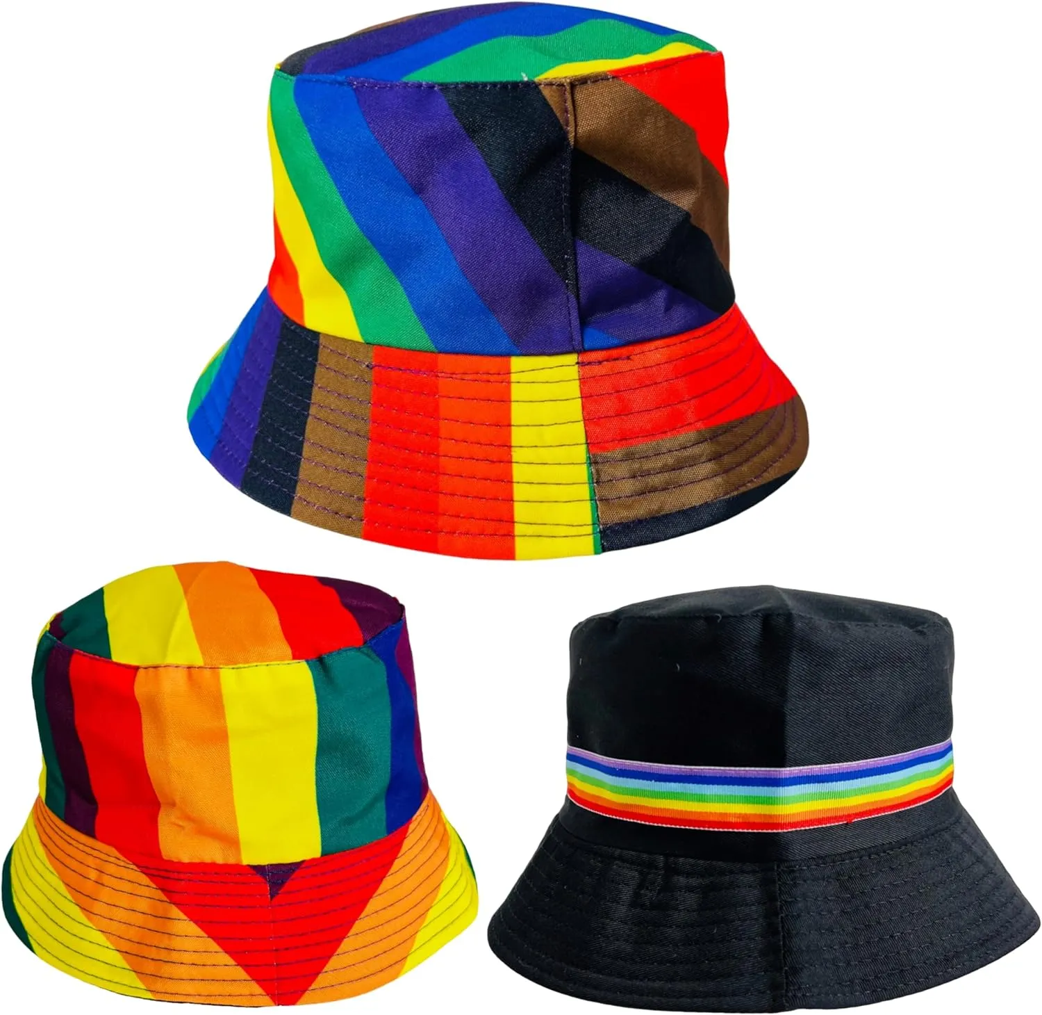 Pride Unisex Bucket Hat Reversible Double-Side-Wear Packable for Travel, Outdoors, and Beach