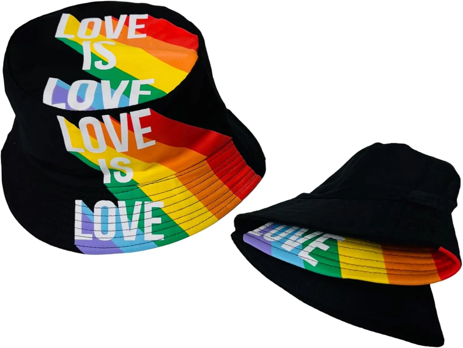 Pride Unisex Bucket Hat Reversible Double-Side-Wear Packable for Travel, Outdoors, and Beach