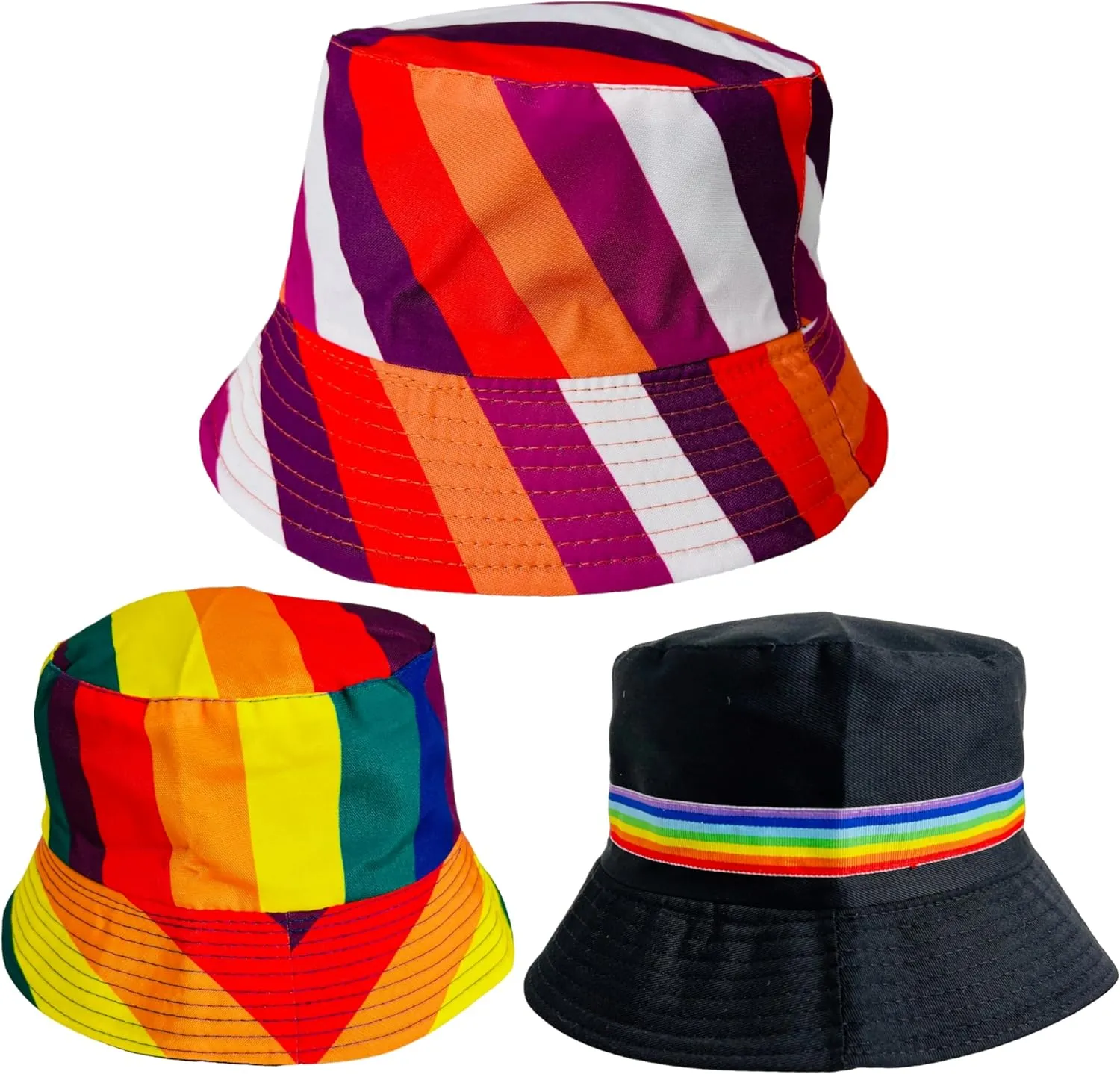 Pride Unisex Bucket Hat Reversible Double-Side-Wear Packable for Travel, Outdoors, and Beach