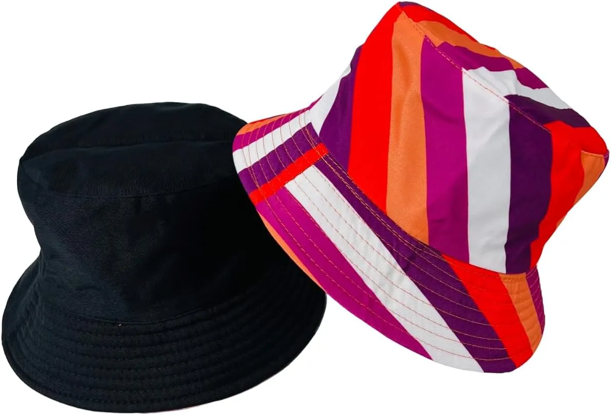 Pride Unisex Bucket Hat Reversible Double-Side-Wear Packable for Travel, Outdoors, and Beach