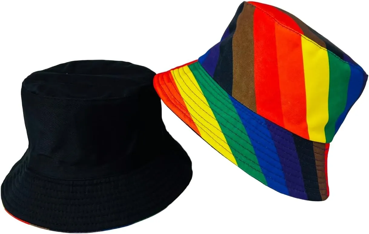 Pride Unisex Bucket Hat Reversible Double-Side-Wear Packable for Travel, Outdoors, and Beach