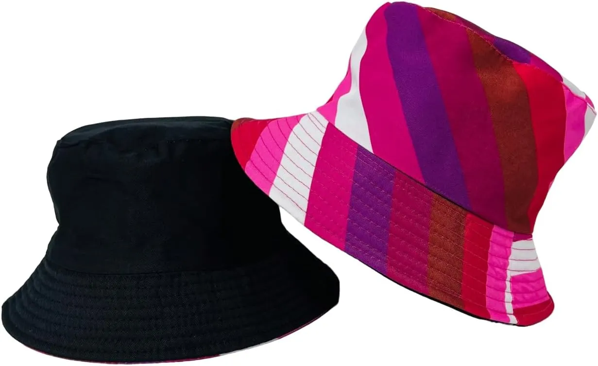 Pride Unisex Bucket Hat Reversible Double-Side-Wear Packable for Travel, Outdoors, and Beach
