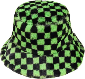 PURFANREE Women's Soft Faux Fur Bucket Hat Fluffy Winter Warmer Fisherman Cap