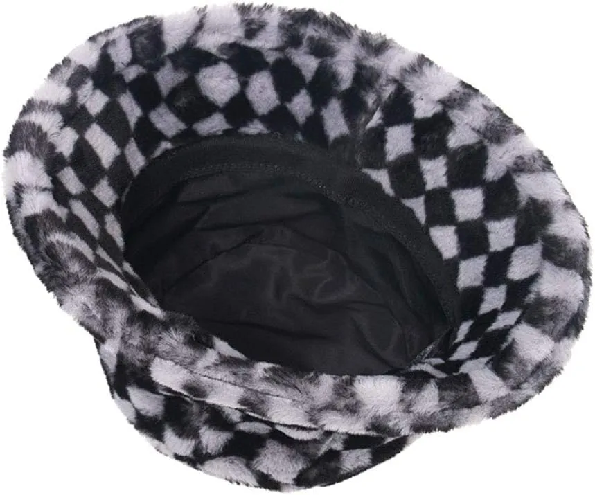 PURFANREE Women's Soft Faux Fur Bucket Hat Fluffy Winter Warmer Fisherman Cap