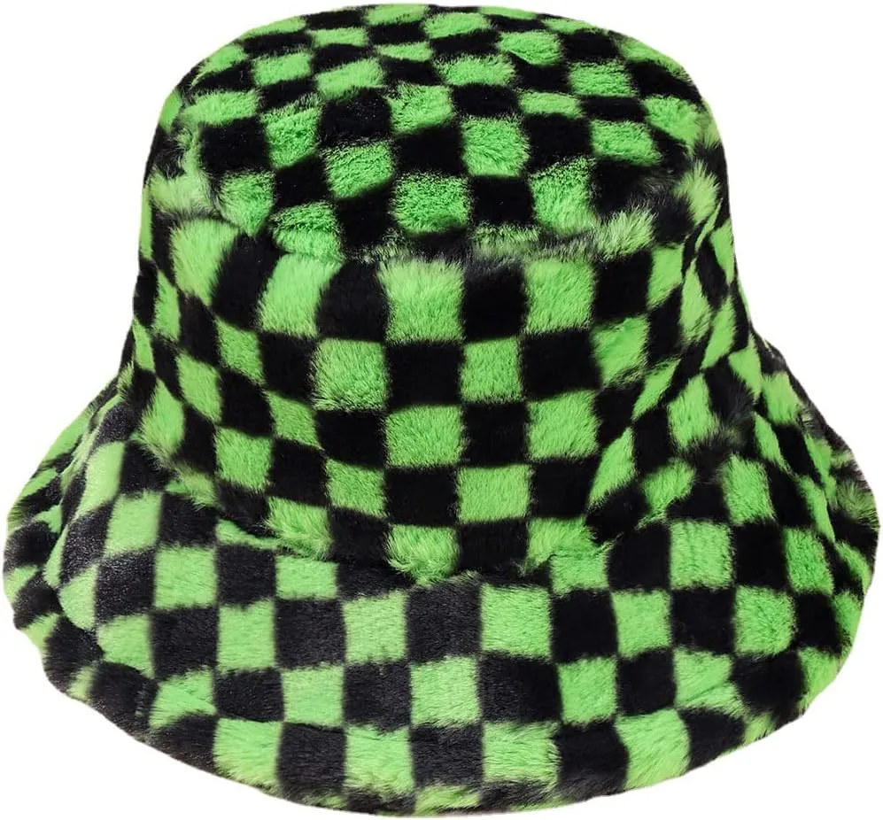 PURFANREE Women's Soft Faux Fur Bucket Hat Fluffy Winter Warmer Fisherman Cap