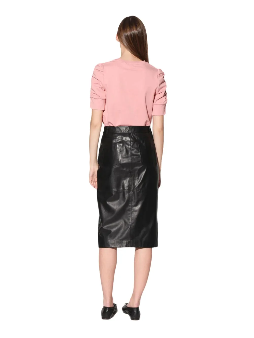 Radiance Metallic Luxe Leather Skirt for Women